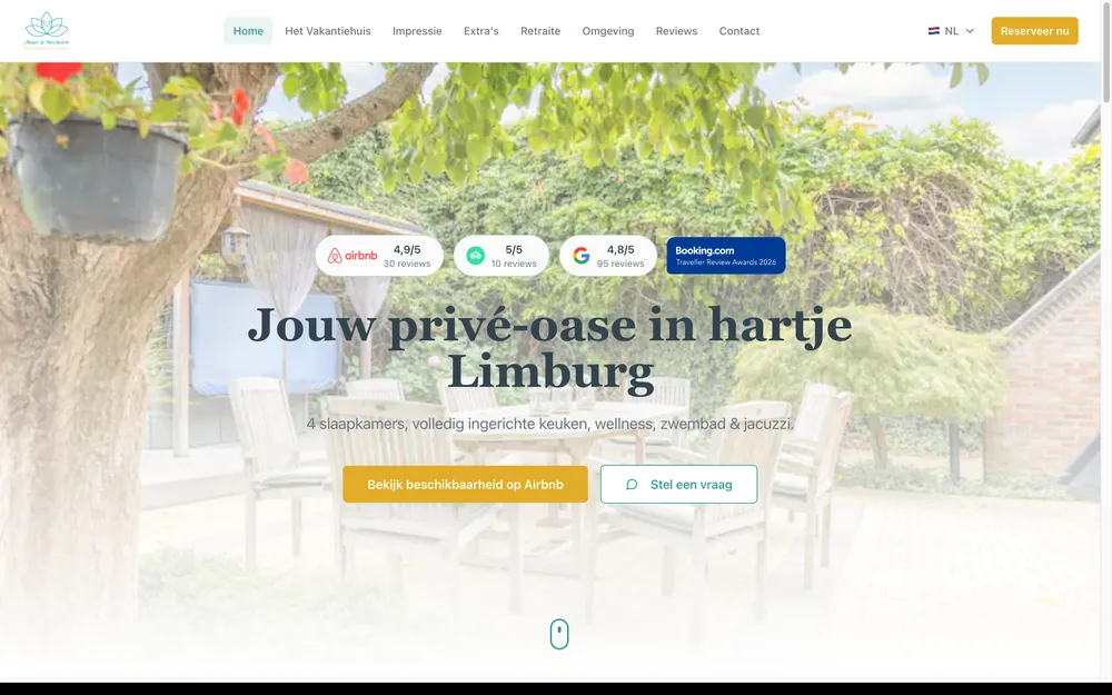 Website van Maas en Mechelen, gebouwd door Your Virtual Assistant
